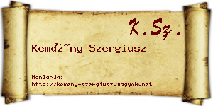 Kemény Szergiusz névjegykártya